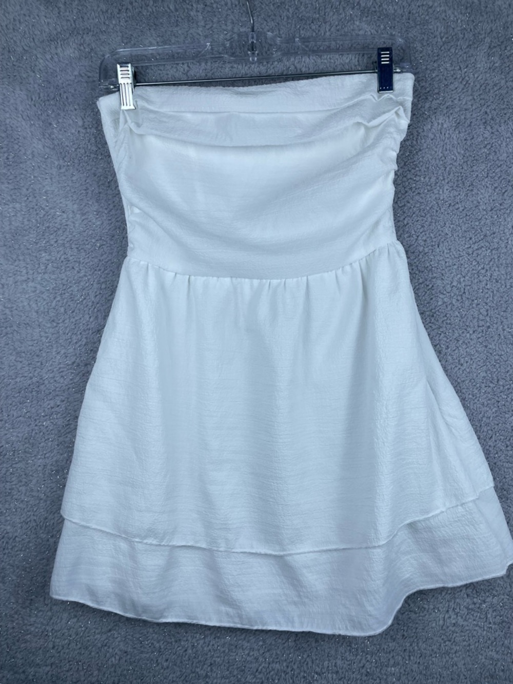 SHEIN White Strapless Tiered Summer Dress